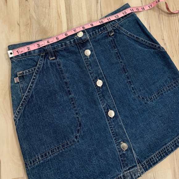 Vintage Quizz N.Y. Front Button Mini Jean Skirt - Picture 3 of 6